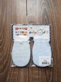 Błękitne rękawiczki dla noworodka 2 pary rękawiczki Cantoy Baby Doll