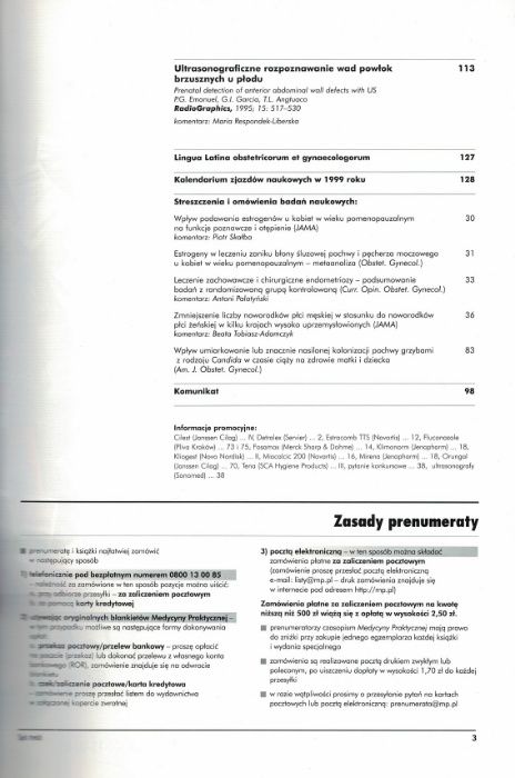 MP medycyna praktyczna ginekologia i położnictwo 1 maj-czerwiec 1999