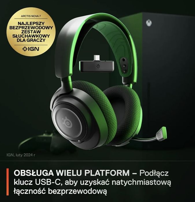 NA LEWARA Słuchawki SteelSeries Arctis Nova 7X Wireless NOWE
