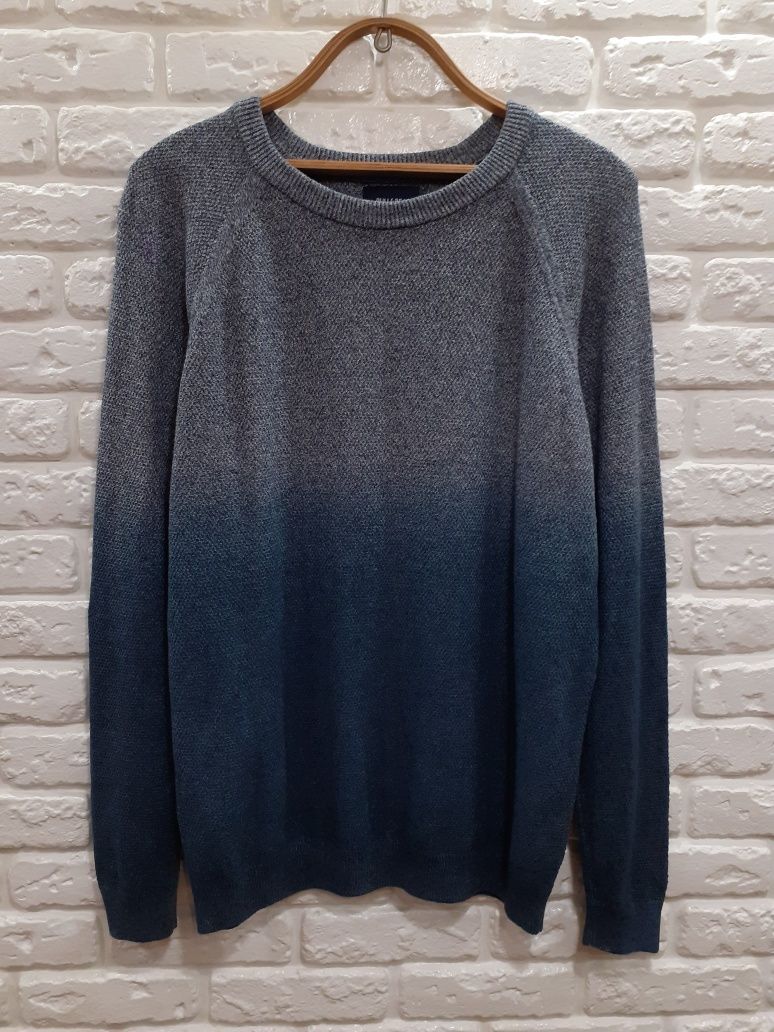 Pull & Bear M-L легкий светр, кофта, джемпер сіро-синій