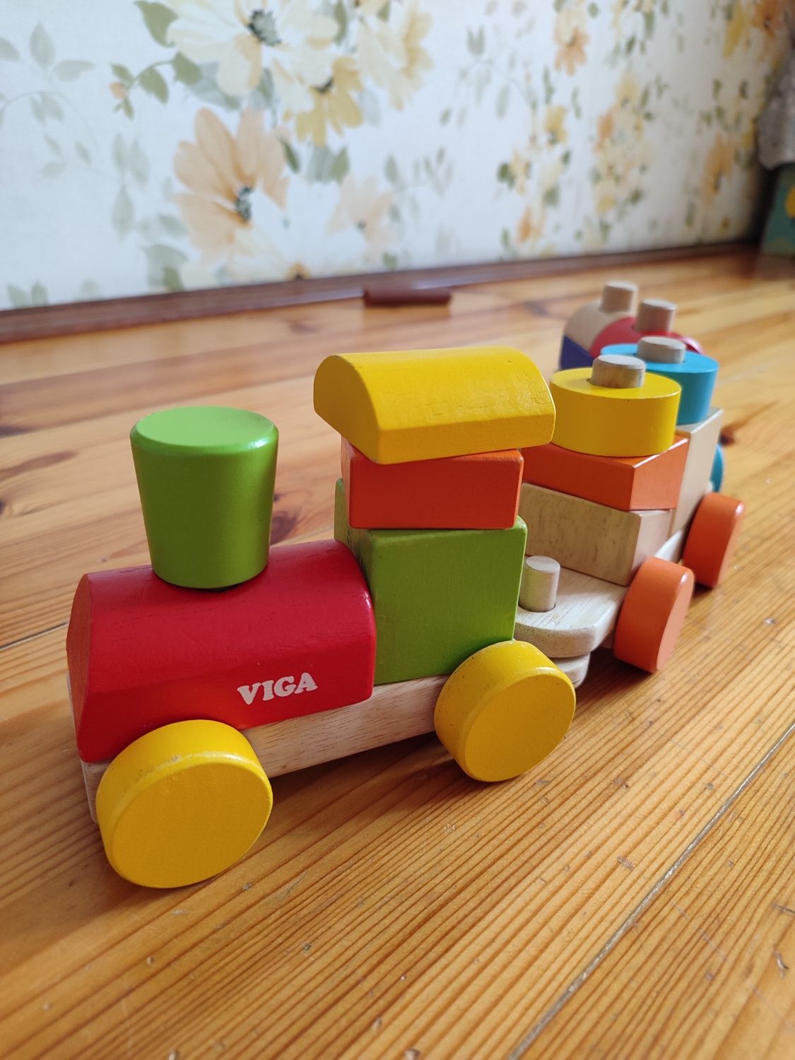 Дерев'яний конструктор паровоз Viga toys