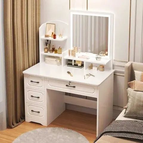 Стіл макіяж із LED дзеркалом STL-MD 83 (прямокутне дзеркало)