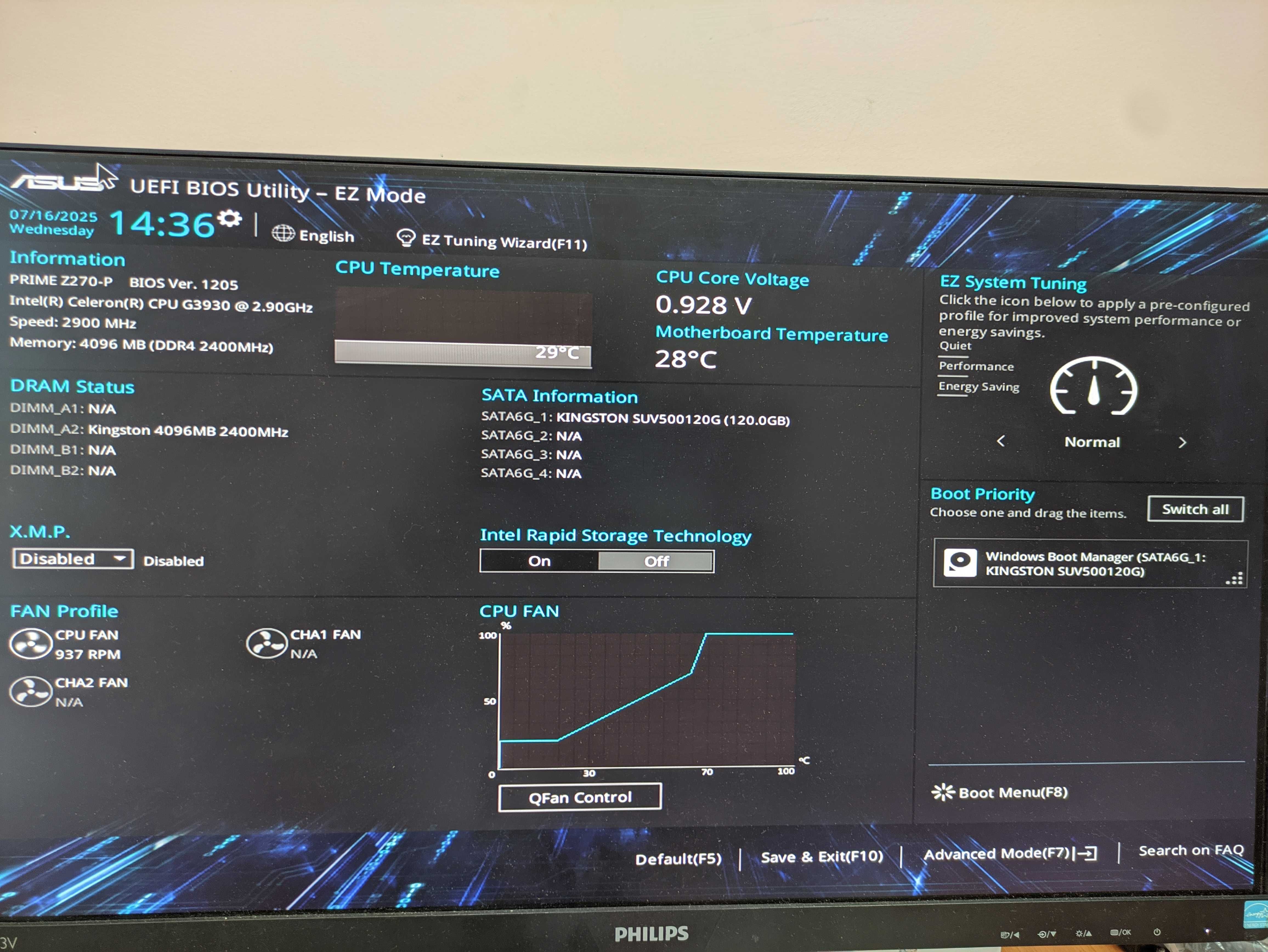 Материнская плата Asus Prime Z270-P + процессор Celeron G3930