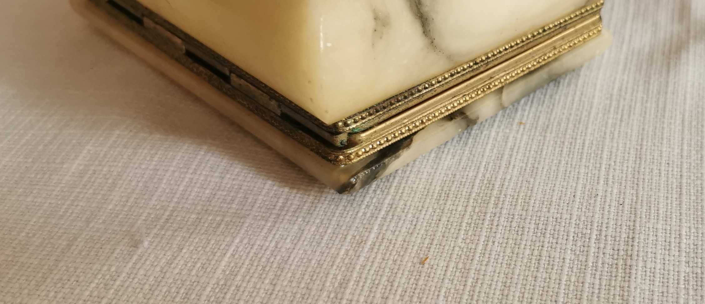 Szkatułka Szkatuła Albaster RB Made in Italy z Kamienia Włoska Vintage