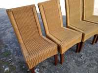 Komplet 6 krzeseł krzesła ratanowe masywne solidne wygodne FV DOWÓZ