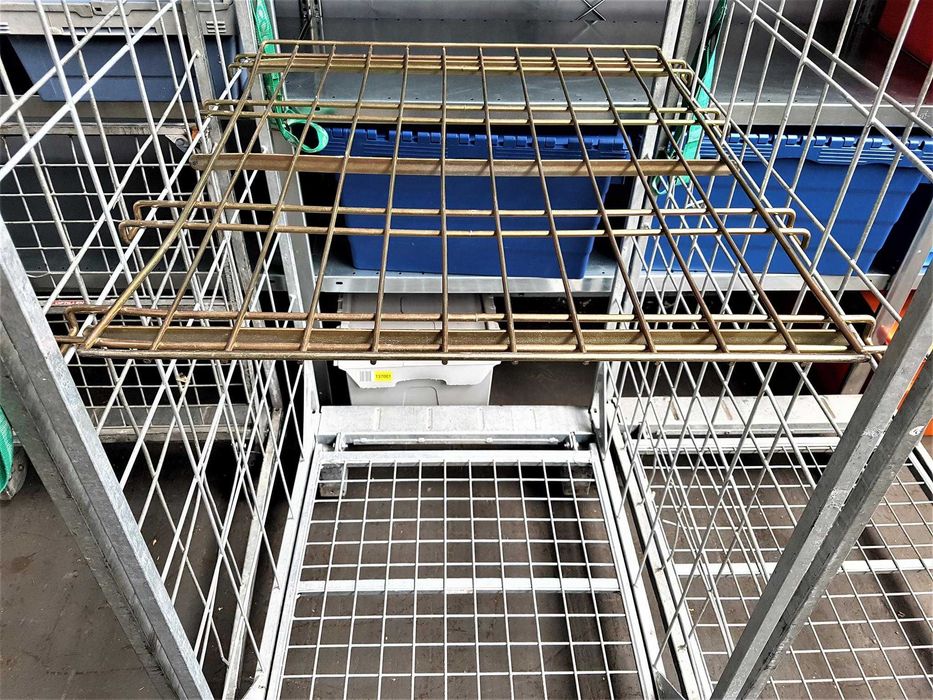 Wózek Transportowy Magazynowy Gniazdowy Kurierski Kosz Siatkowy Rollko