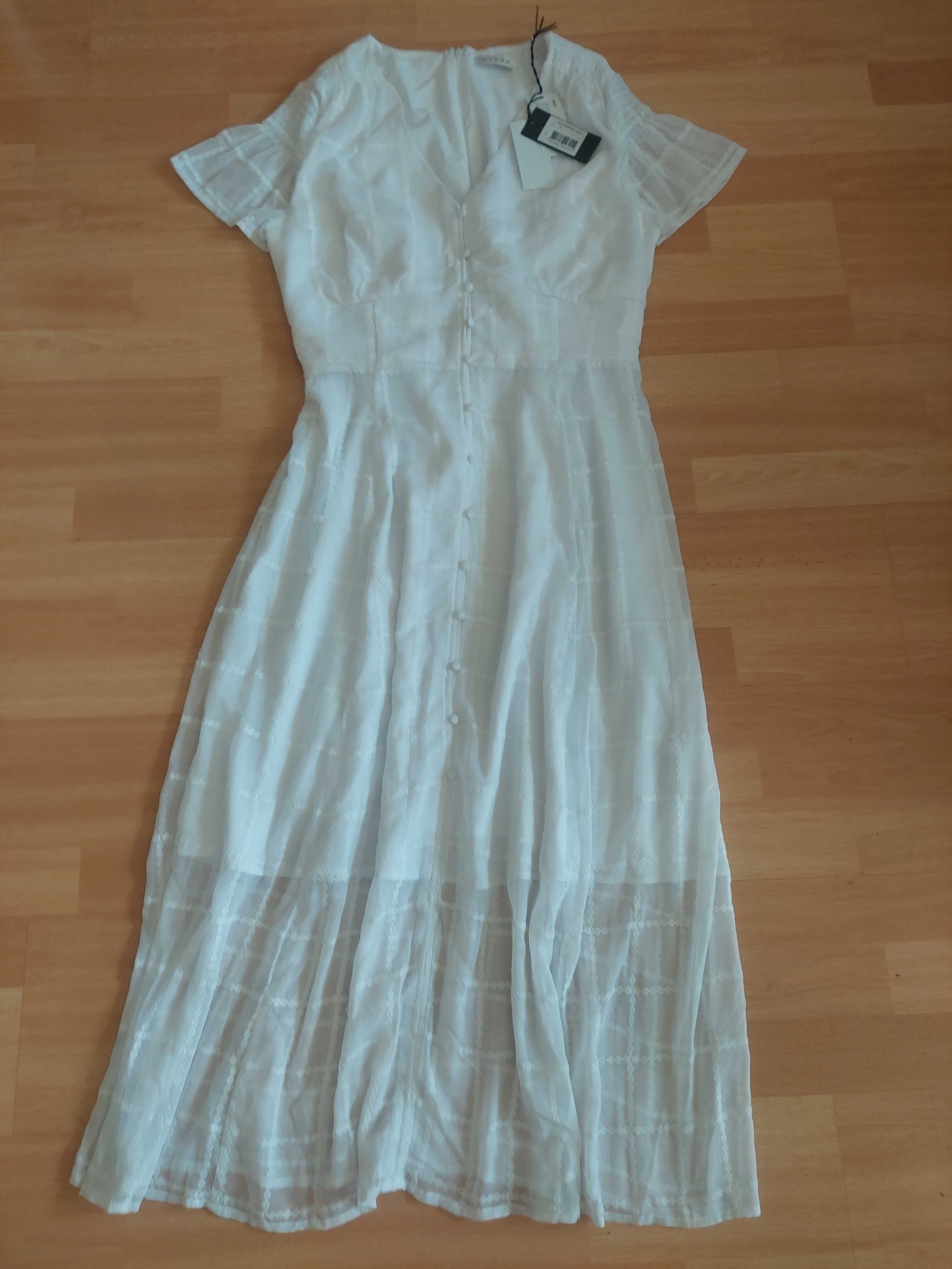 Guess piękna biała długa zwiewna sukienka rozmiar XL- NOWA z metkami