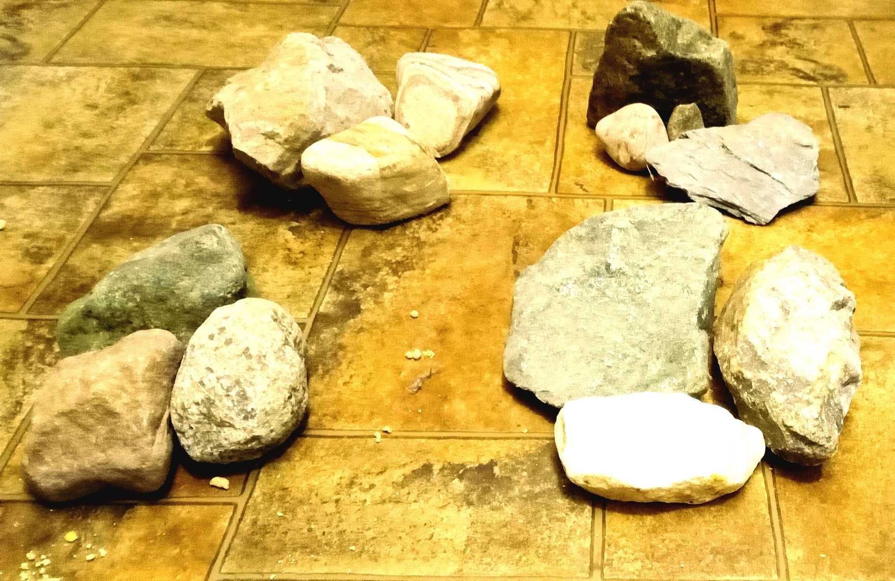 Kamienie otoczak, piaskowiec ,skałki do akwarium  zestaw 3 szt