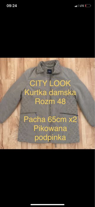 City Look kurtka damska 48 pikowana podpinka, ciekawy materiał