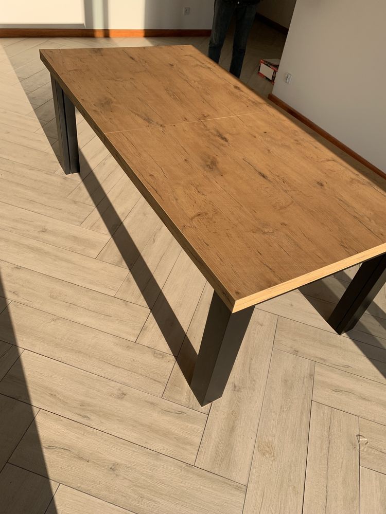 Duzy stół 4 5 6 metra na wymiar dąb metalowe nogi drewniane CALA POLSK