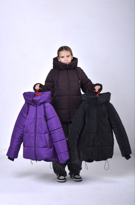 Зимова вкорочена куртка для дівчинки 140, 146, 152 см