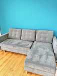 Rogówka sofa tapczan narożnik szara siwa rozkładana