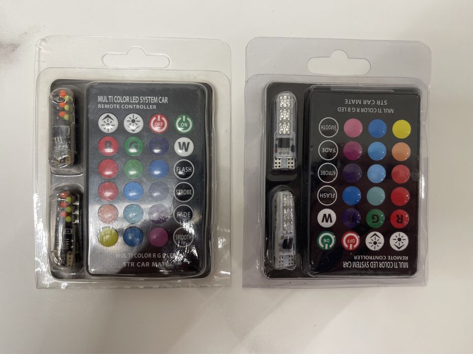 Світлодіодні автомобільні лампи 12V T10 5050 6SMD MULTI COLOR RGB LED