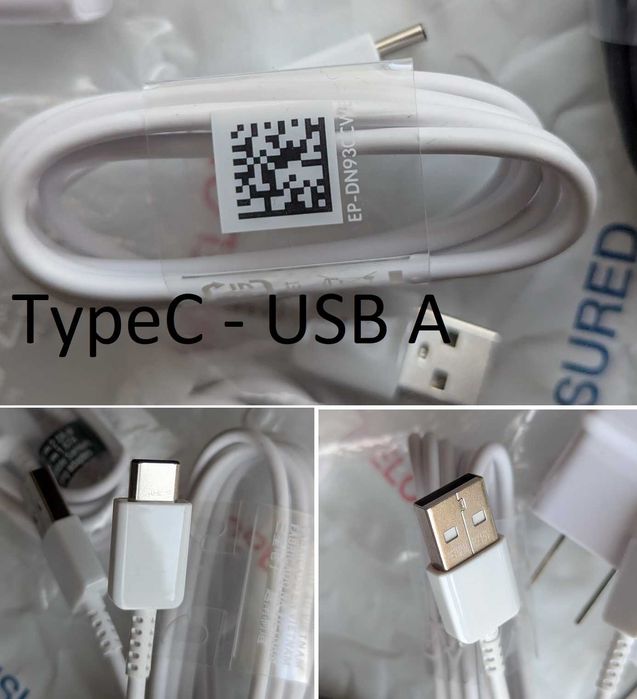 1+1 = 3 комплектні Samsung кабелі Type C Micro USB швидка зарядка 15W