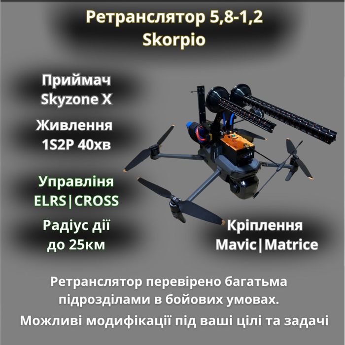 Ретранслятор FPV 5.8-1.2 ELRS/Cross Mavic/Matrice