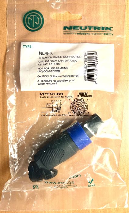 Ficha NEUTRIK NL4 FX