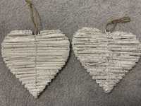 Zestaw dwóch ozdób w kształcie serca