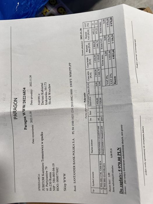 Pierscionek 13 szafir w białym zlocie i diamentach Jubitom