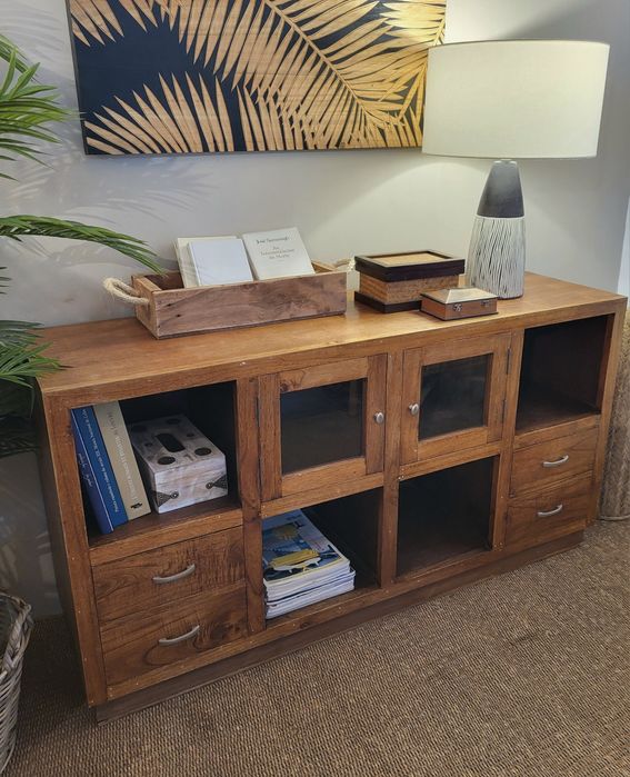 consola, aparador, vitrine, louceiro, movel tv, acacia, rustico