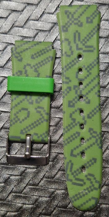 Pasek do zegarka elektronicznego LCD dla dziecka zielony Minecraft