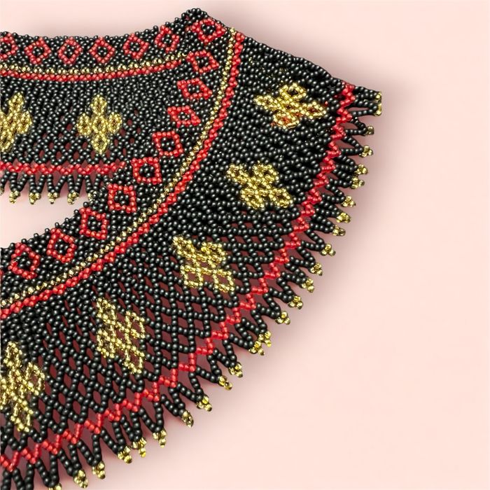 Naszyjnik Łemkowska krzywulka / kolia folkowa rękodzieło / retro