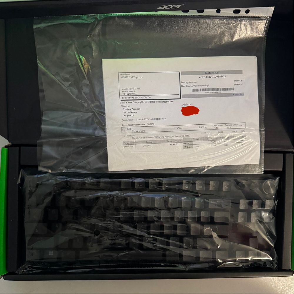 Razer Huntsman V3 Pro Tenkeyless – Gwarancja
