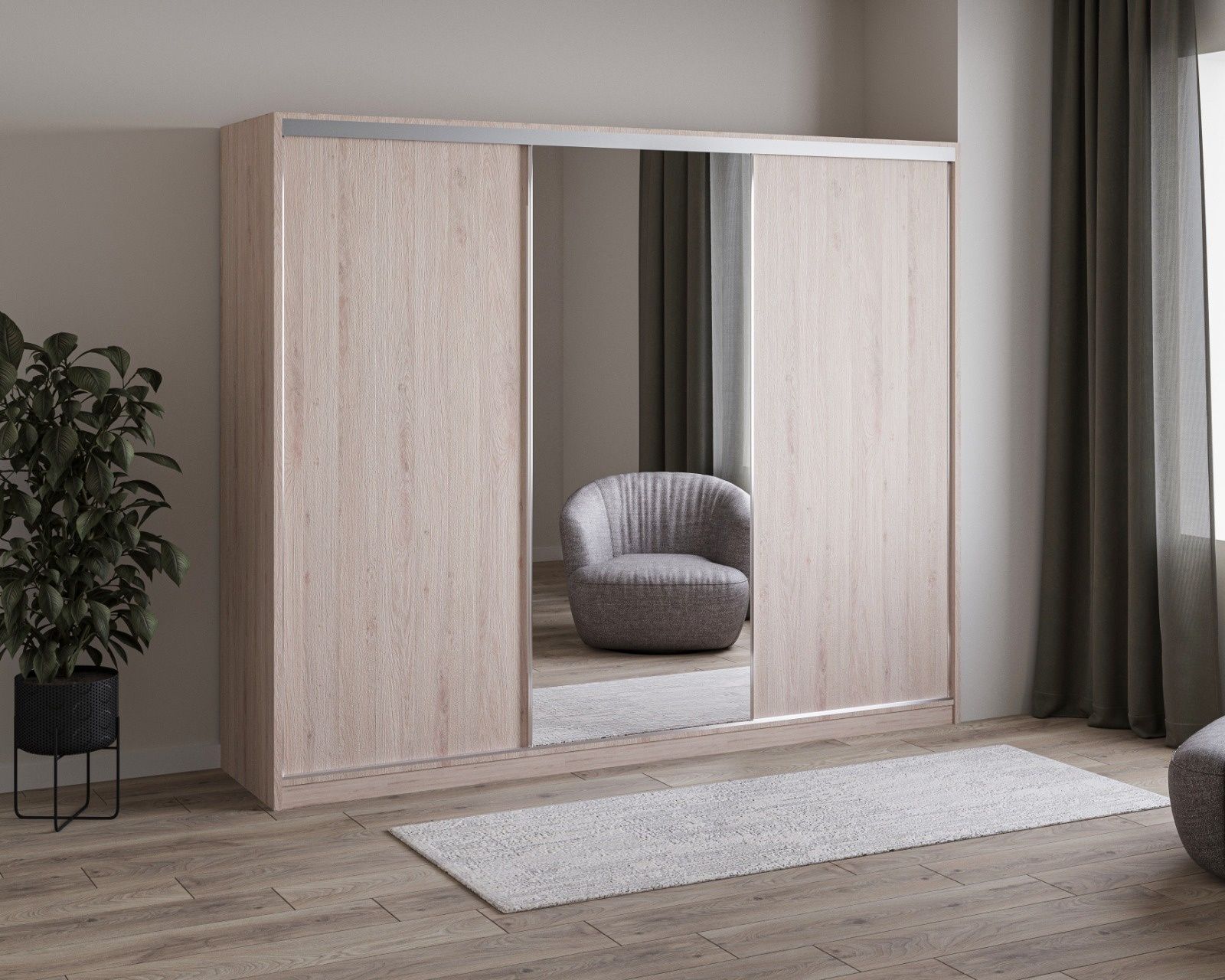 Stylowa szafa 3-drzwiowa 250 cm PROMOCJA