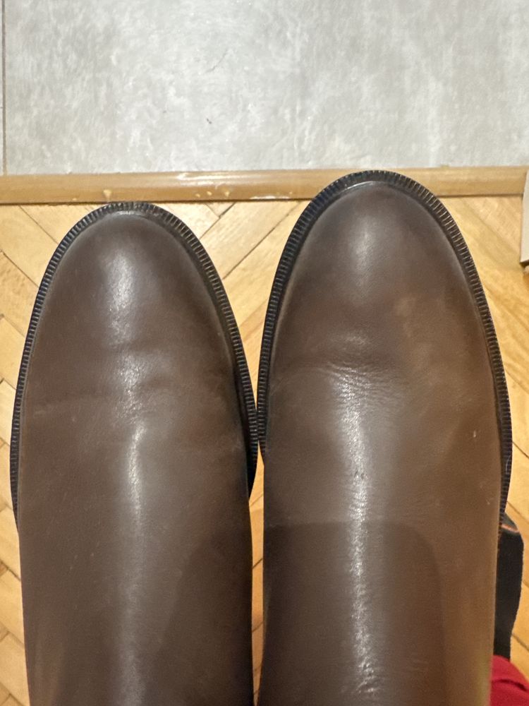 Sztyblety Massimo Dutti 44 skora brazowe czekoladowe