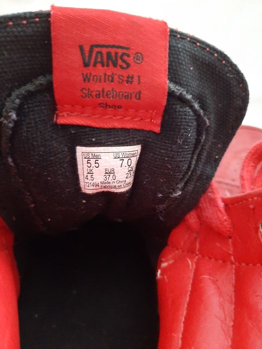 Buty sportowe, czerwone, trampki, VANS