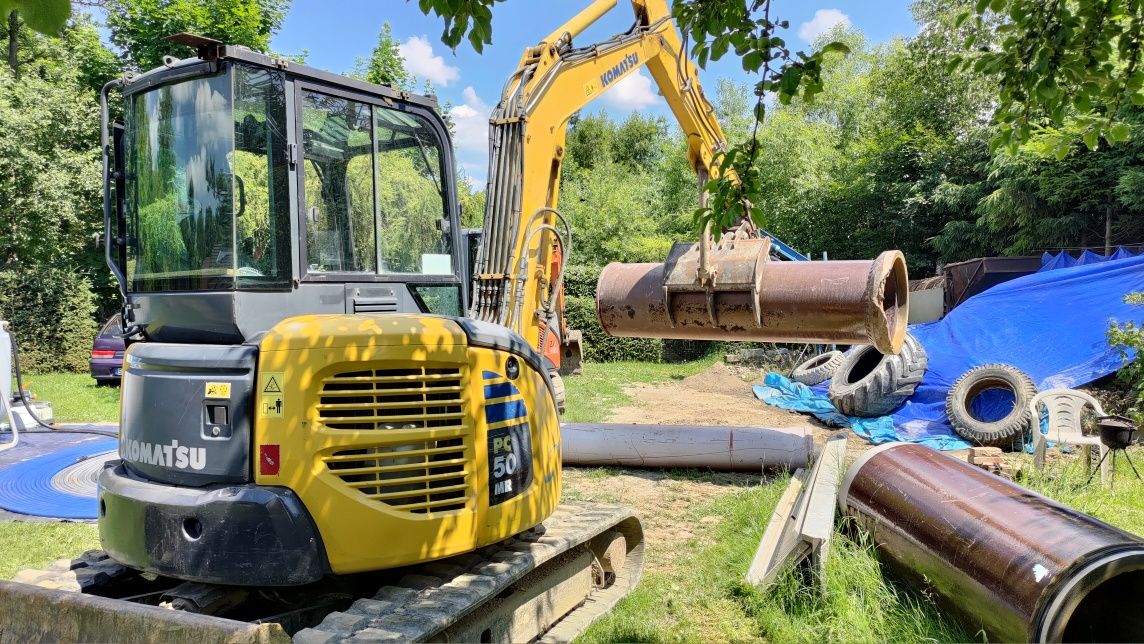 Midikoparka minikoparka koparka gąsienicowa komatsu PC50 MR long Zamia