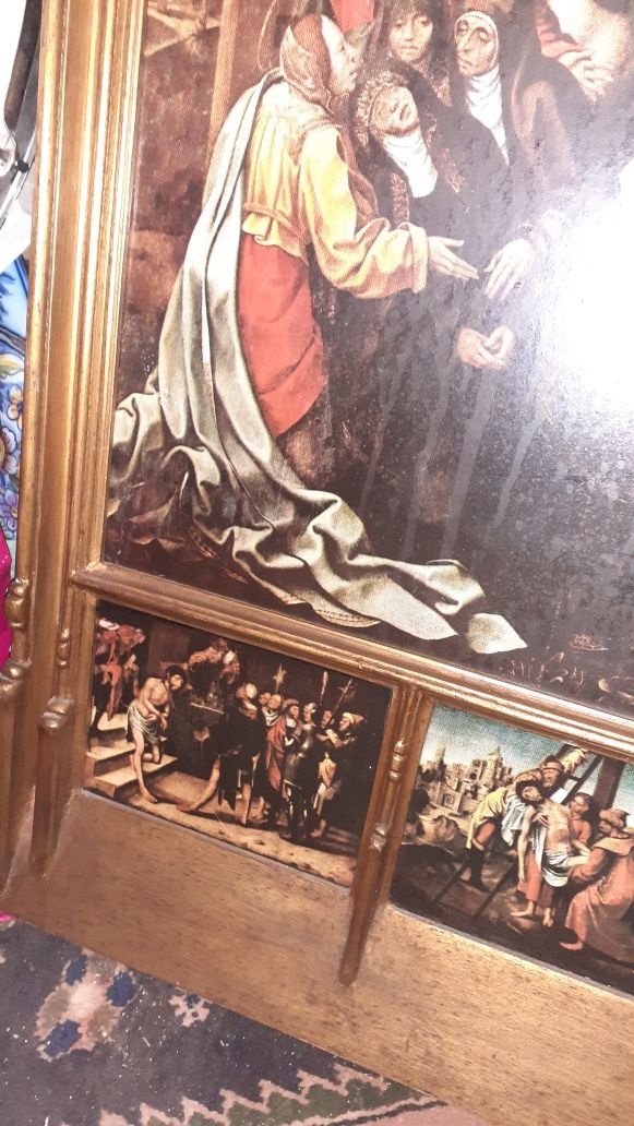 Calvário jesus cristo reprodução em Madeira via sacra pintura