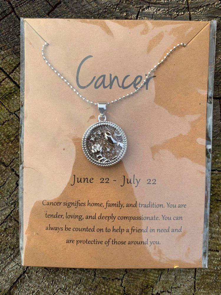 nowy naszyjnik znak zodiaku rak cancer kolor srebrny astrogia horoskop