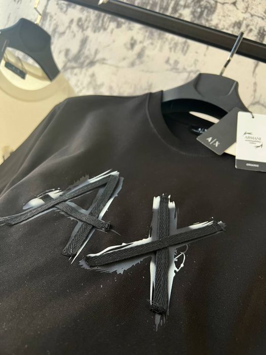 ARMANI EXCHANGE футболка мужская оверсайз унисекс оригинал черная белы