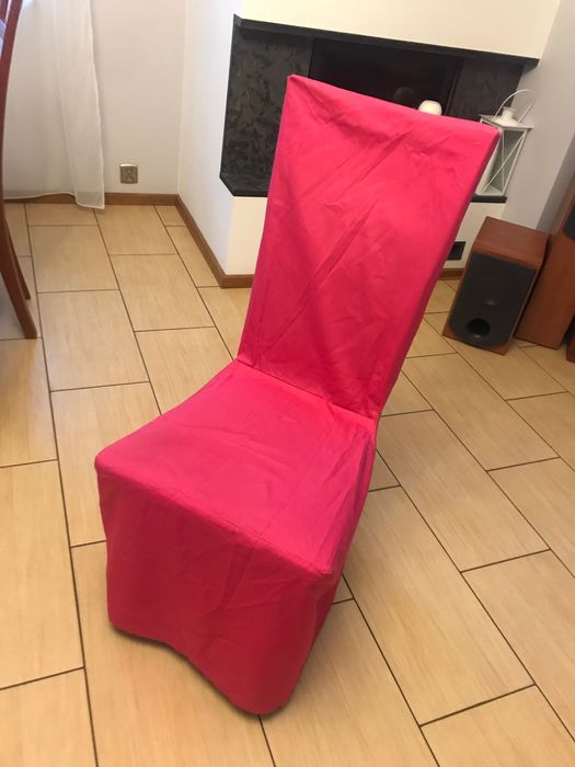 Różowe osłony na krzesła Dekoracje - 6 sztuk