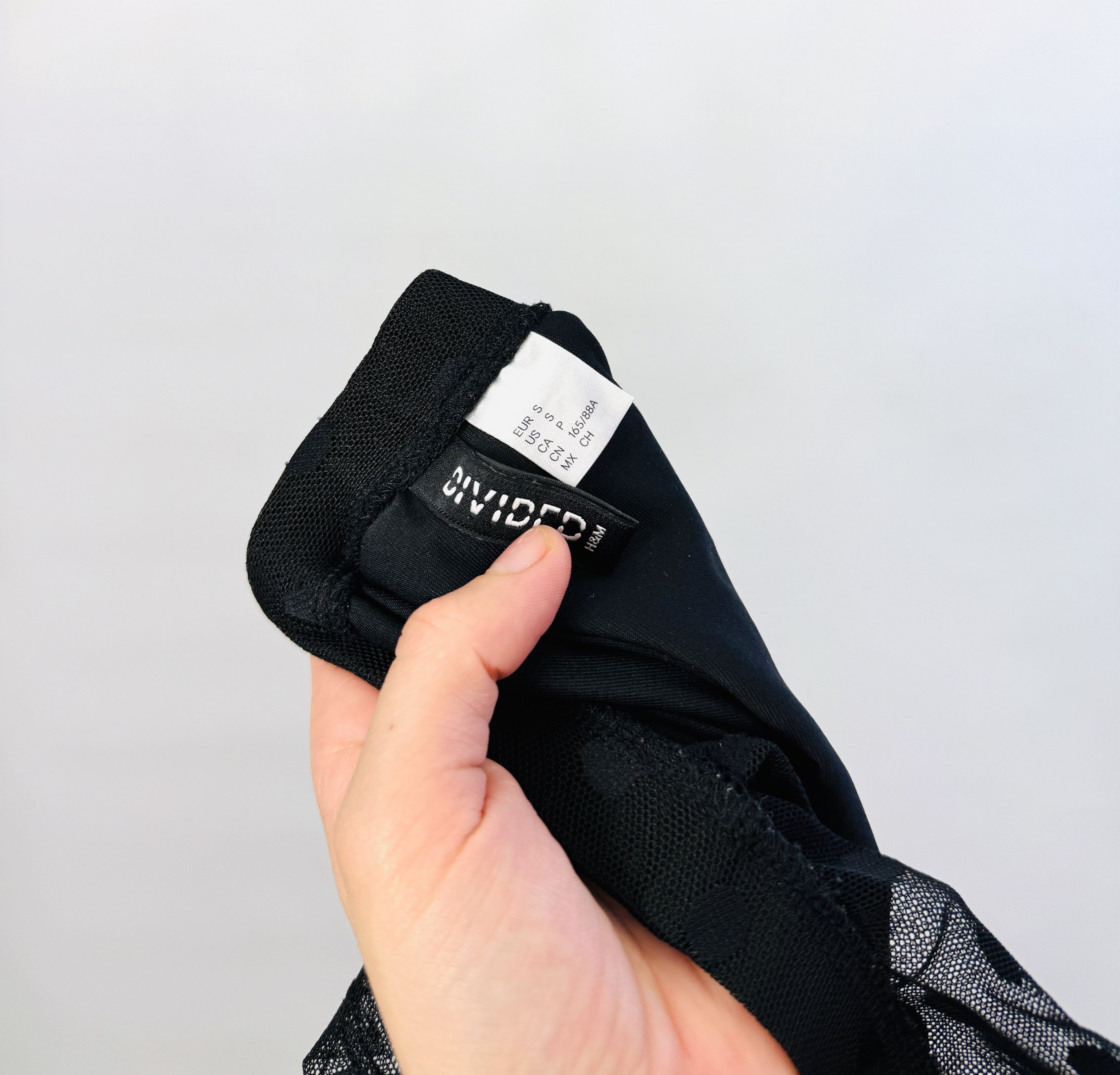Czarna bluzka hiszpanka z tiulowymi rękawkami S 36 H&M