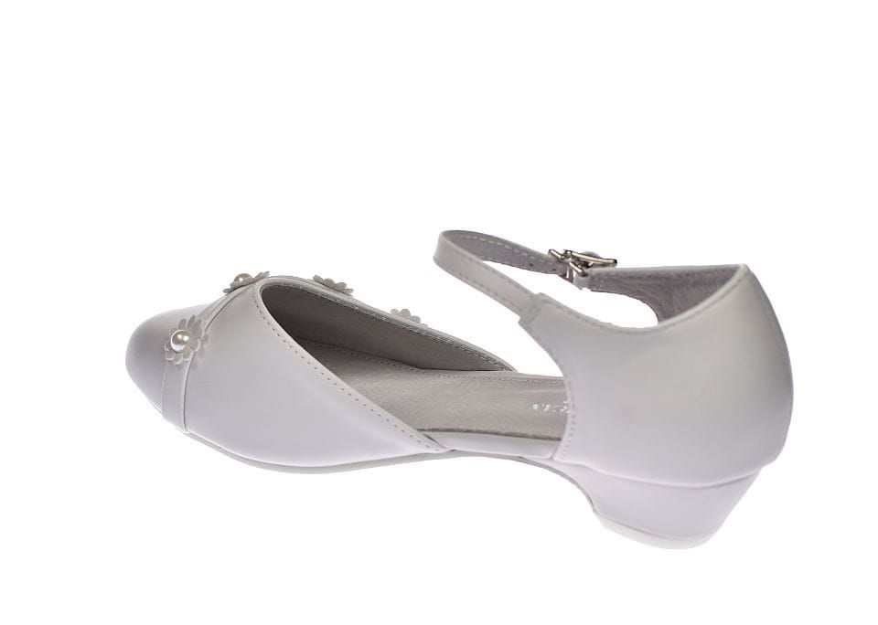 Buty komunijne białe balerinki dziewczęce na obcasie 61/24 roz. 34