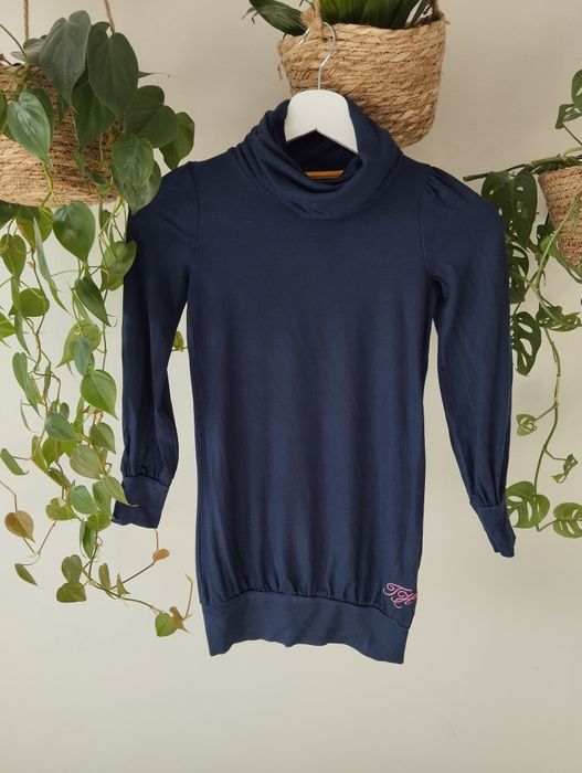 Bluzka golf z wiskozy, granatowy, basic r.32/34  Tommy Hilfiger