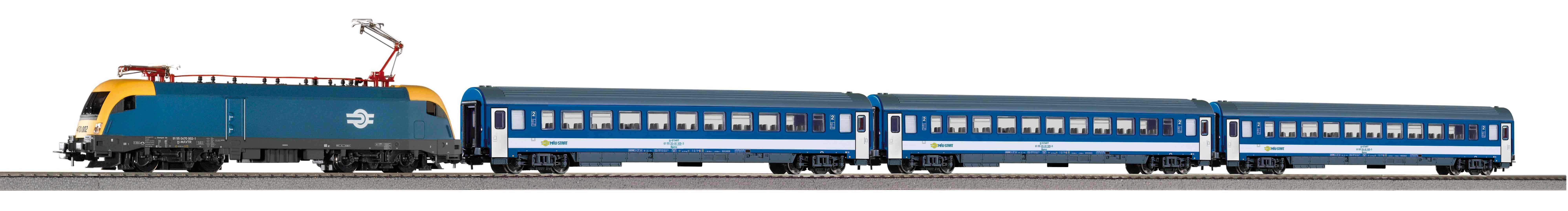 PIKO H0 (57115) - Zestaw startowy Taurus + 3 wagony osobowe