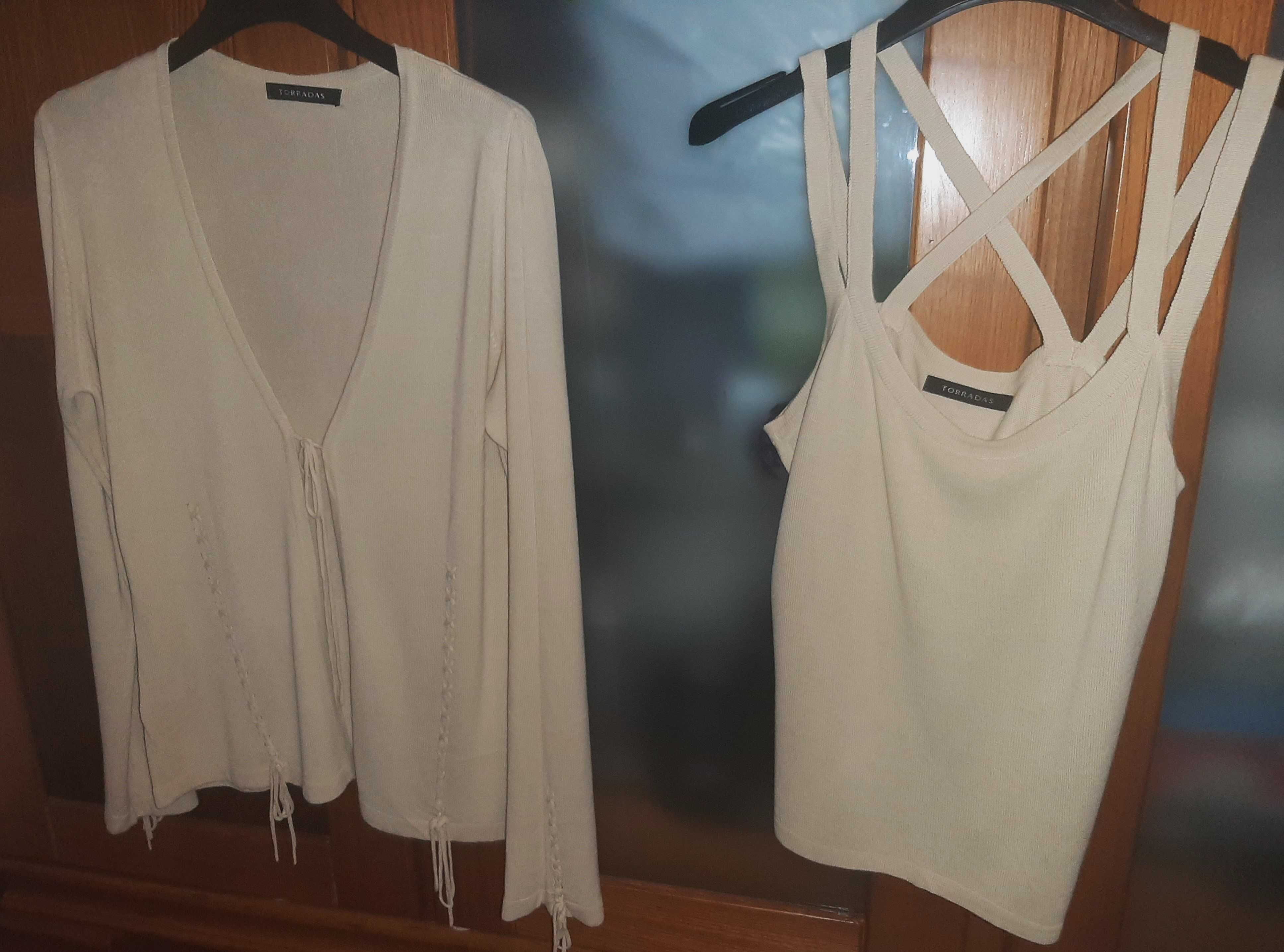 Conjunto casaco e top 100% viscose Torradas
