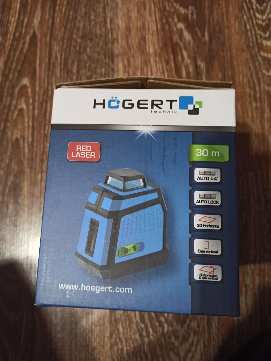 Poziomnica laserowa czerwona 30 m 3D Hogert HT4M072 nowa