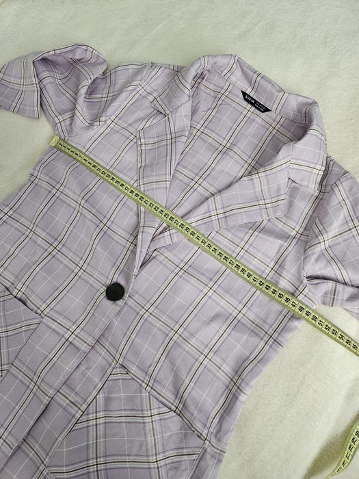Komplet na lato garniturowy S 36 shein kratka w kratkę kraciasty