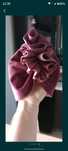 Czapka turban bordo miły welur jesienna obwód 40/42