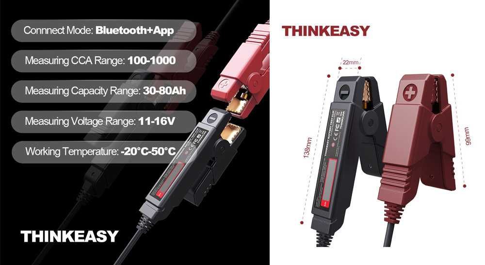 ThinkCar ThinkEASY Cabo Bluetooth Teste Baterias Carro/Mota Etc (NOVO)