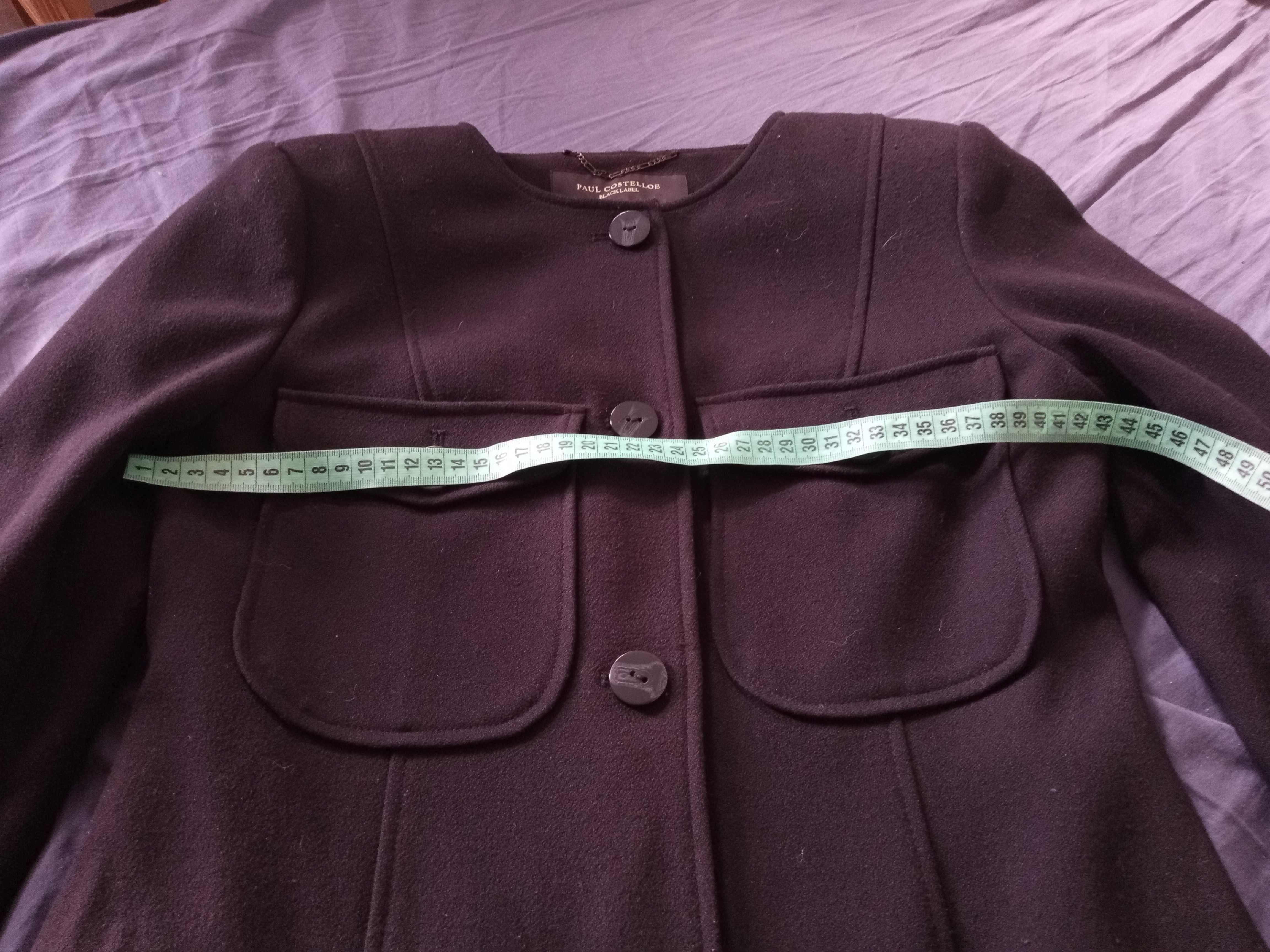 Czarny elegancki płaszcz 36/S Paul Costelloe