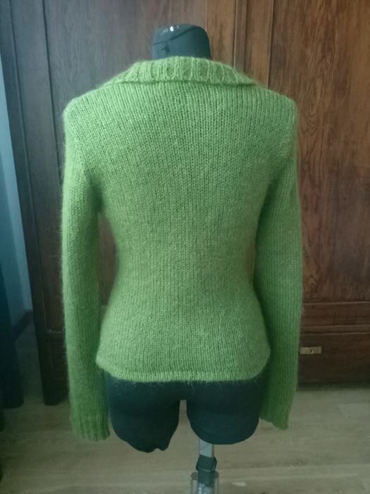 Zielony sweterek wełna moher