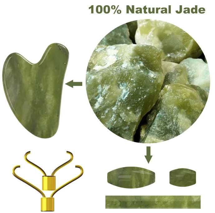 Kit Jade Verde - Gua Sha - NOVO