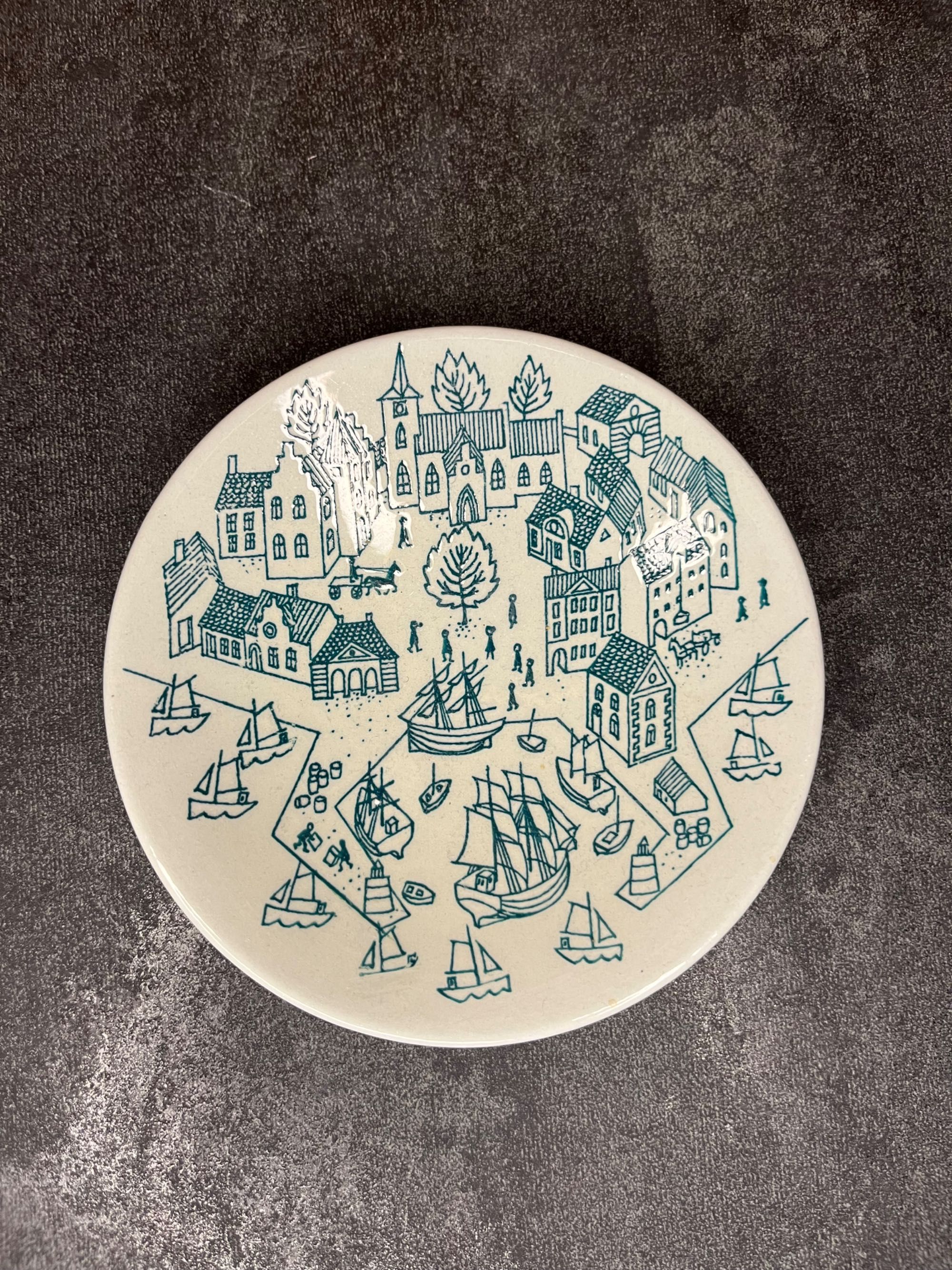 Porcelanowy talerzyk Hoyrup Denmark. Porcelana Dunska lata 60