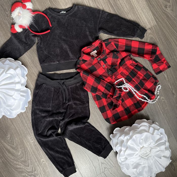 Костюм набір одягу 110-116 см/5-6 р велюр бавовна теплий Новий рік