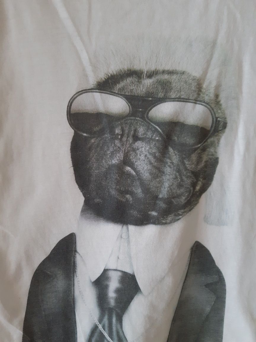 Pets Rock stylowy t - shirt print Karl Lagerfeld pets r XS/S