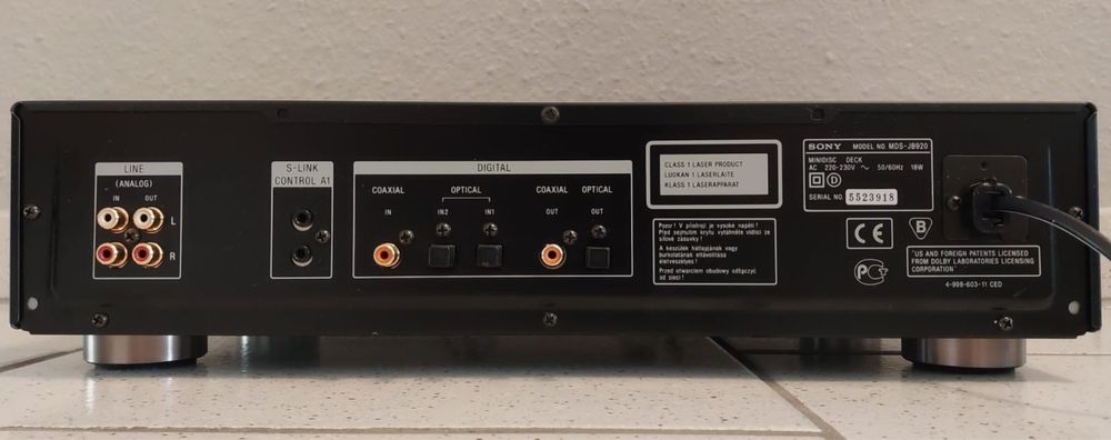 SONY MDS-JB920 QS MiniDisc Deck Nagrywarka